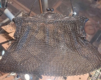 Vintage German Silver mesh purse