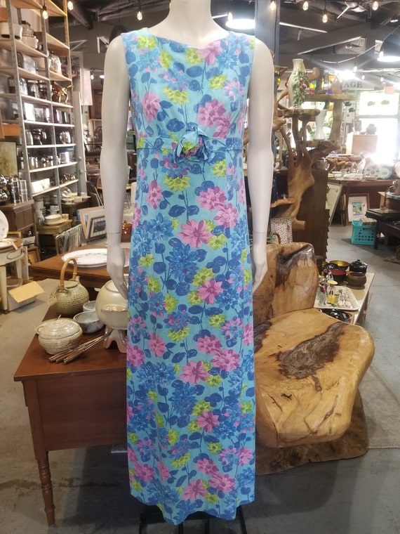 Vintage Floral Maxi Dress - image 1