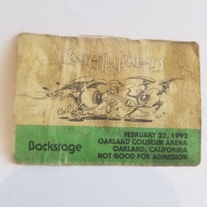 Grateful Dead Backstage pass 1992 Oakland