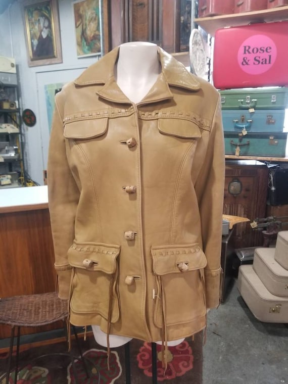 Vintage tan leather Jacket