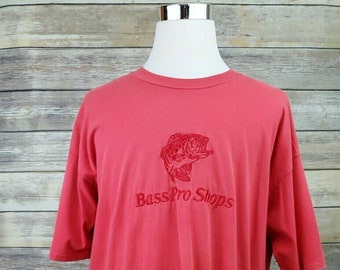 Bass Pro Tiendas Original 1970 algodón intercambio bordado camisa de pesca adulto tamaño XXL