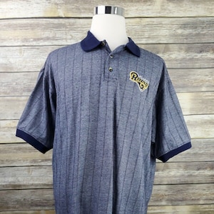 Louis Rams Los Angeles Dynasty Navy 50/50 Camisa pólo de futebol vintage XXL