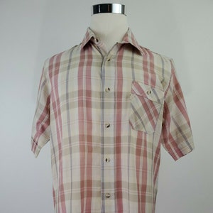 Levi's White Tag 1970s 1980s Vintage SS 70s Pastel Plaid Shirt Adult Size XL USA