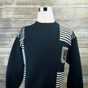 Riccardo Vintage 1980s Ribbed Color Block Jumper Sweater Adult Size Large L