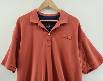 Orvis VINTAGE Fishing Baumwolle Orange Bestickt Rugby Polo Shirt Herren Gr. XL | Premium Activewear Gorpcore Dad Geschenk