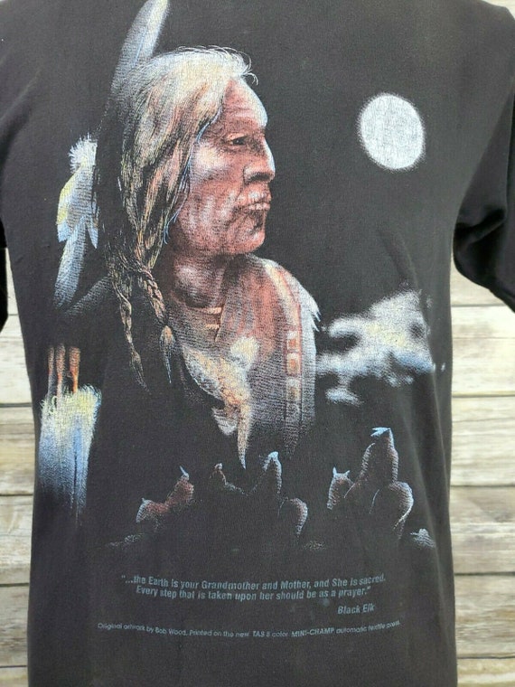 Native American 80s Single Stitch Sioux Black Elk… - image 5