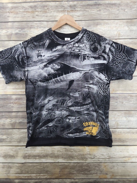 Swordfish Shirt Cozumel Mexico Vintage AOP Ocean Y