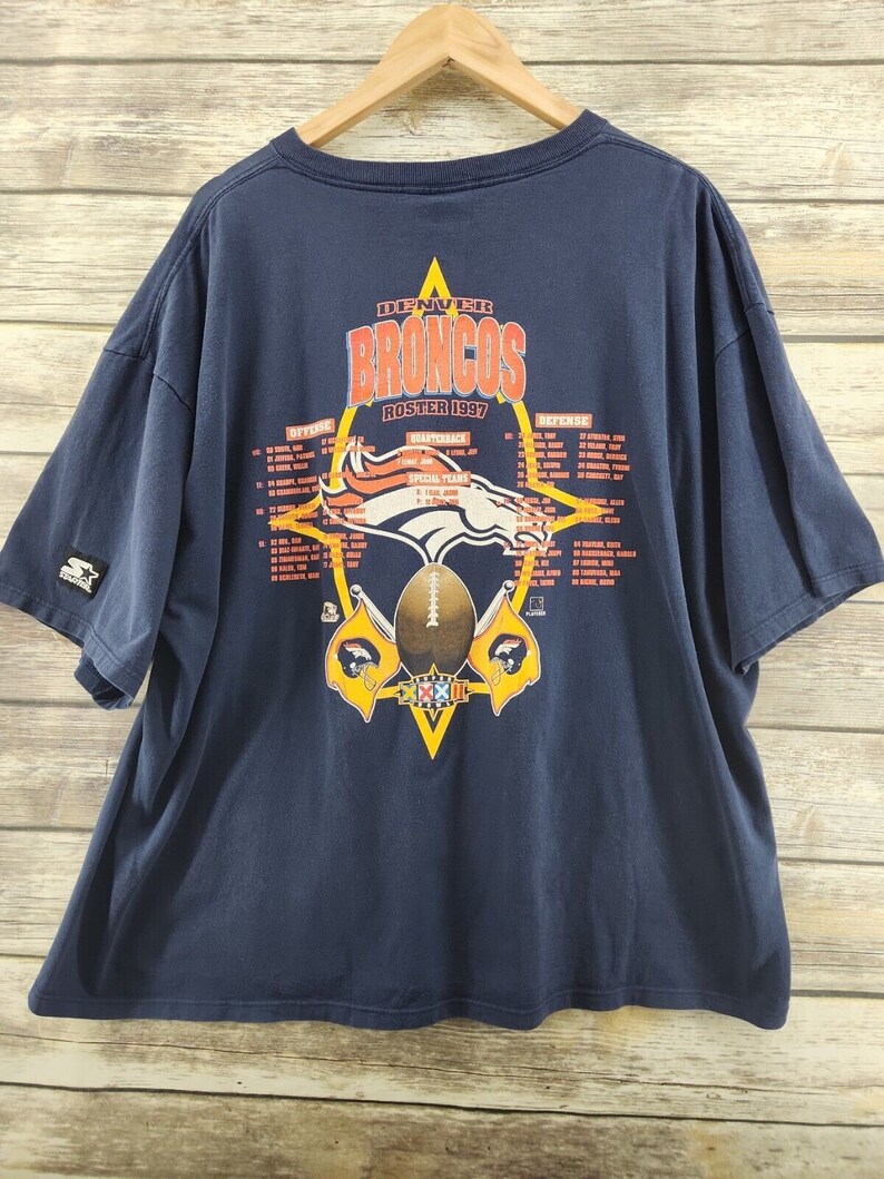 Denver Broncos Vintage 1997 Starter Superbowl Champions XXXII 32 Shirt Adult XXL Vtg 90s NFL Football John Elway image 2