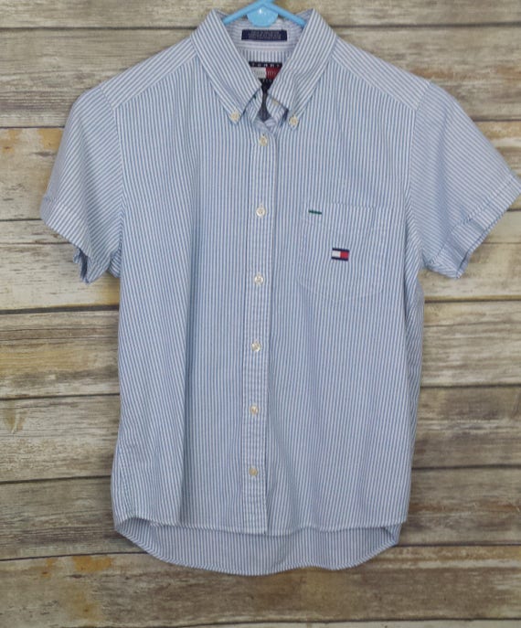 tommy hilfiger button down short sleeve