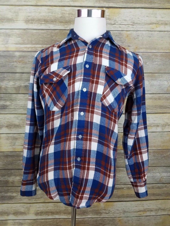 Supreme Plaid 1960s Silk Blend Button Down Shirt Youth Size Medium M HTF 