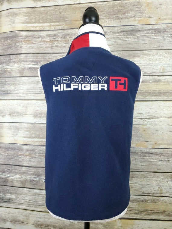 Tommy Hilfiger Vintage 90s Fleece Sleeveless Vest… - image 2