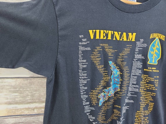 Vietnam War Vintage Black 1970s Single Stitch Thi… - image 3