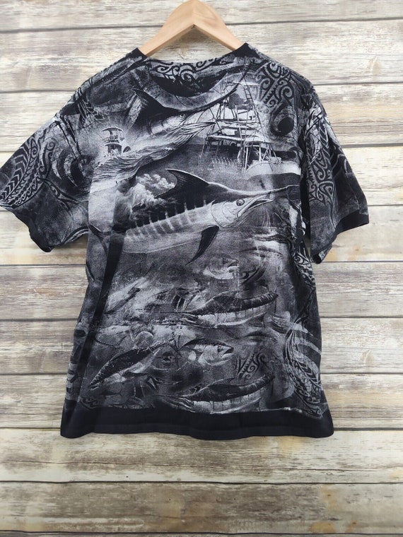Swordfish Shirt Cozumel Mexico Vintage AOP Ocean Yazbek T-Shirt | Adult Size XL