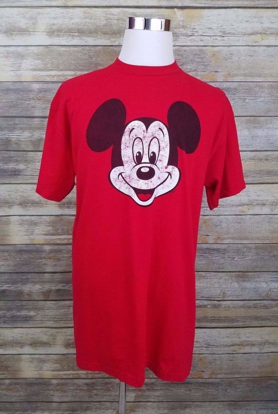 80s Mickey Mouse Signal Original Red Shirt | Adult
