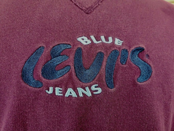 Levis Blue Jeans Rare 90s Purple Embroidered Pull… - image 6