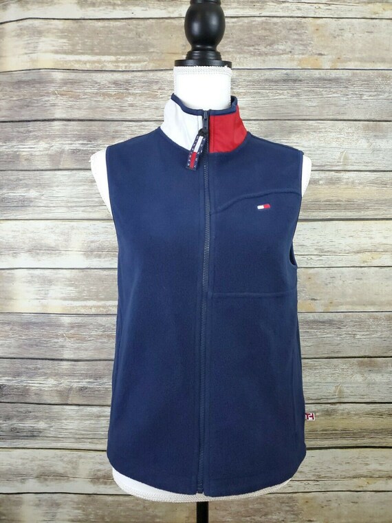 Tommy Hilfiger Vintage 90s Fleece Sleeveless Vest… - image 3