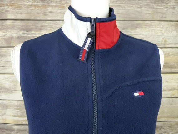 Tommy Hilfiger Vintage 90s Fleece Sleeveless Vest… - image 8