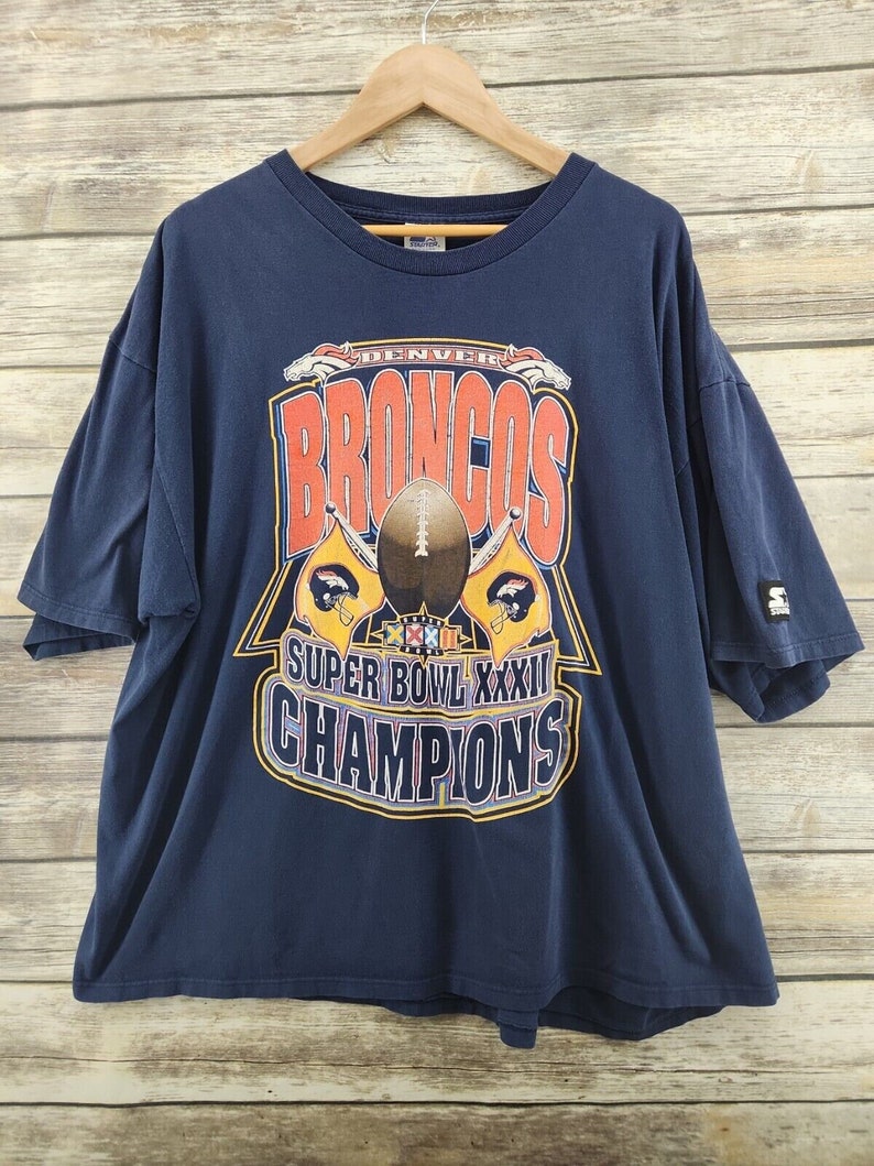 Denver Broncos Vintage 1997 Starter Superbowl Champions XXXII 32 Shirt Adult XXL Vtg 90s NFL Football John Elway image 1