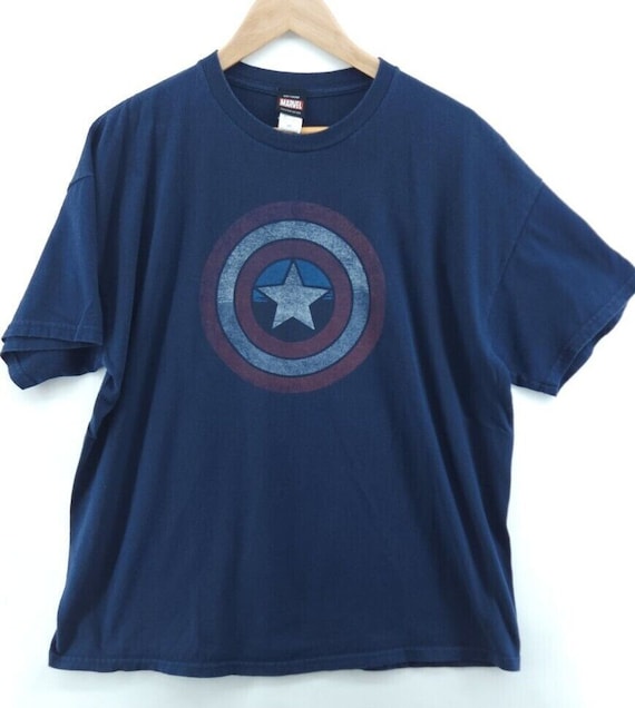 Captain America Shield Distressed T-Shirt Large Adult Captain America Shield Distressed T-Shirt Large Adult