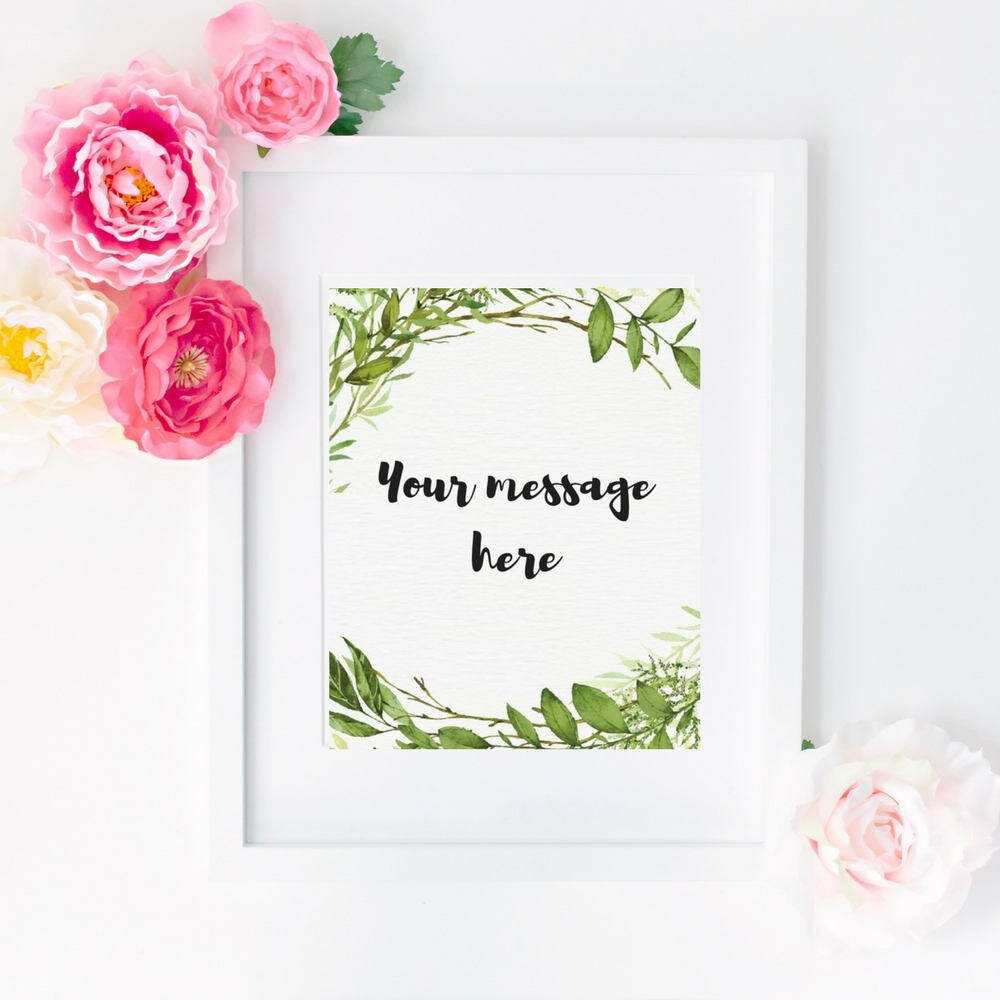 Custom Printable Wedding Sign | Greenery Watercolor | Custom Garden ...