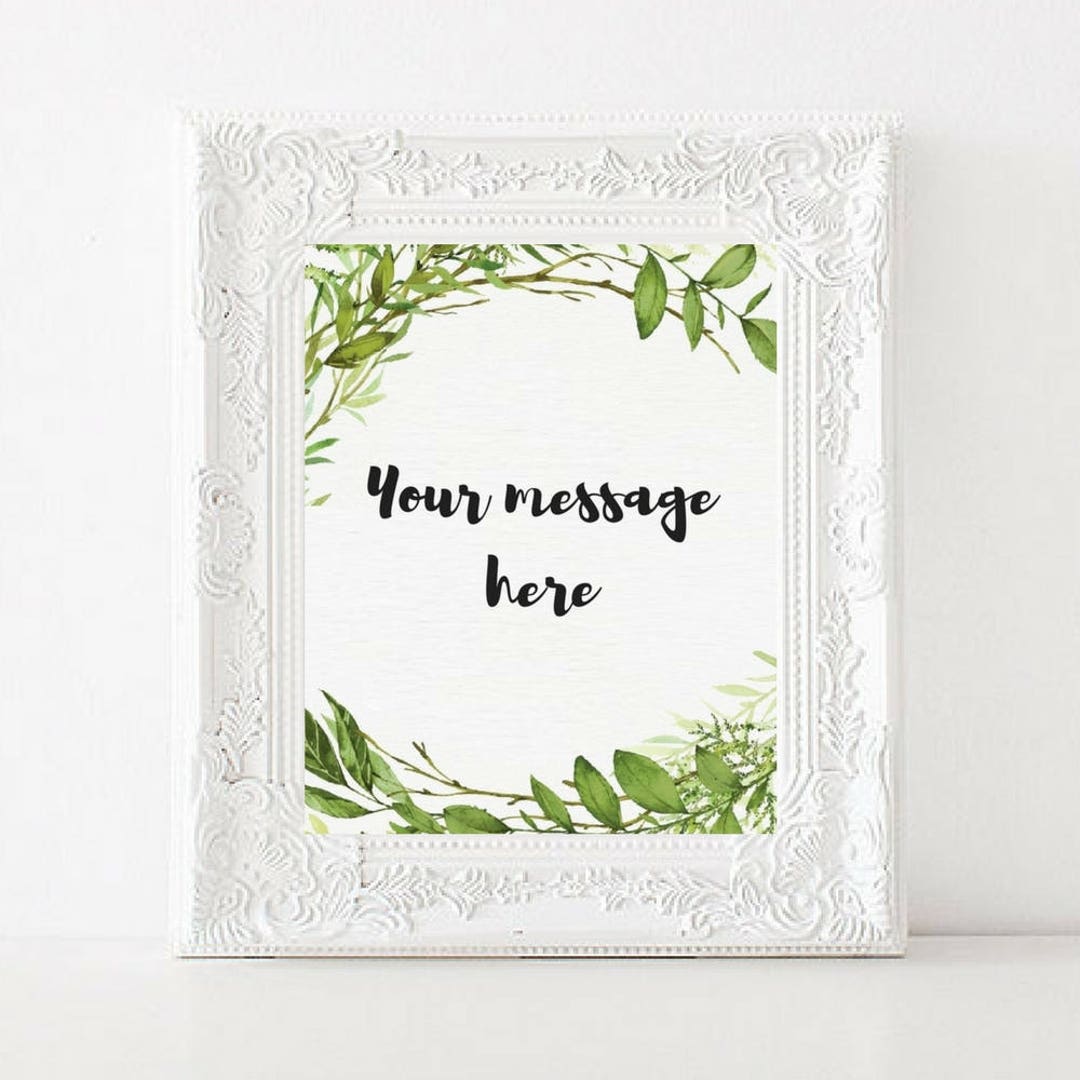 Custom Printable Wedding Sign | Greenery Watercolor | Custom Garden ...