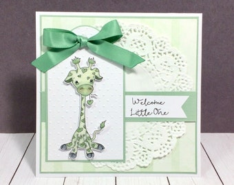 New Baby Card, Card for New Baby, New Baby Girl Card, New Baby Boy Card, Baby Shower Card, Card for Baby Shower, Giraffe Baby Card