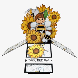 Pop Up Birthday Card, Pop Up Card, Birthday Pop Up Card, Sunflower Card, Bee Card, Birthday Card, Bee Birthday Card, Cute Birthday Card image 10