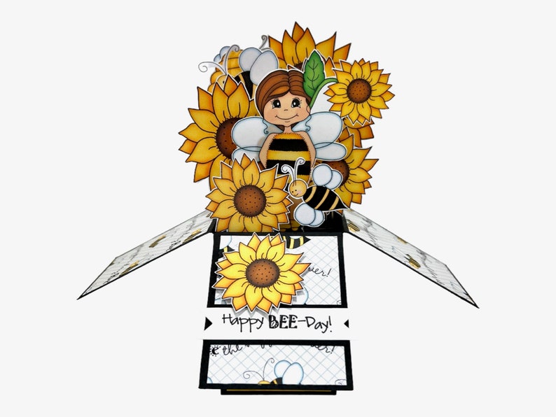 Pop Up Birthday Card, Pop Up Card, Birthday Pop Up Card, Sunflower Card, Bee Card, Birthday Card, Bee Birthday Card, Cute Birthday Card image 10