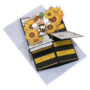 Pop Up Birthday Card, Pop Up Card, Birthday Pop Up Card, Sunflower Card, Bee Card, Birthday Card, Bee Birthday Card, Cute Birthday Card image 7