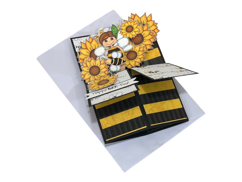 Pop Up Birthday Card, Pop Up Card, Birthday Pop Up Card, Sunflower Card, Bee Card, Birthday Card, Bee Birthday Card, Cute Birthday Card image 7