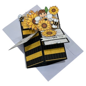 Pop Up Birthday Card, Pop Up Card, Birthday Pop Up Card, Sunflower Card, Bee Card, Birthday Card, Bee Birthday Card, Cute Birthday Card image 8