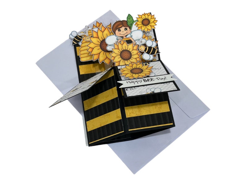 Pop Up Birthday Card, Pop Up Card, Birthday Pop Up Card, Sunflower Card, Bee Card, Birthday Card, Bee Birthday Card, Cute Birthday Card image 8