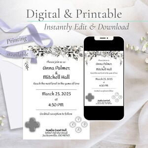 Gaming Wedding Invitation | Digital or Printable Wedding Invitation | Funny Invitation for Gamer Weddings