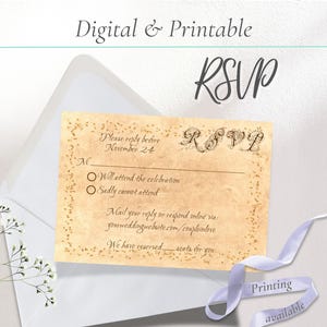 Fairy Tale Books Digital RSVP Card | Digital or Printable Wedding Response Card Template - Beauty and the Beast Wedding Invitations