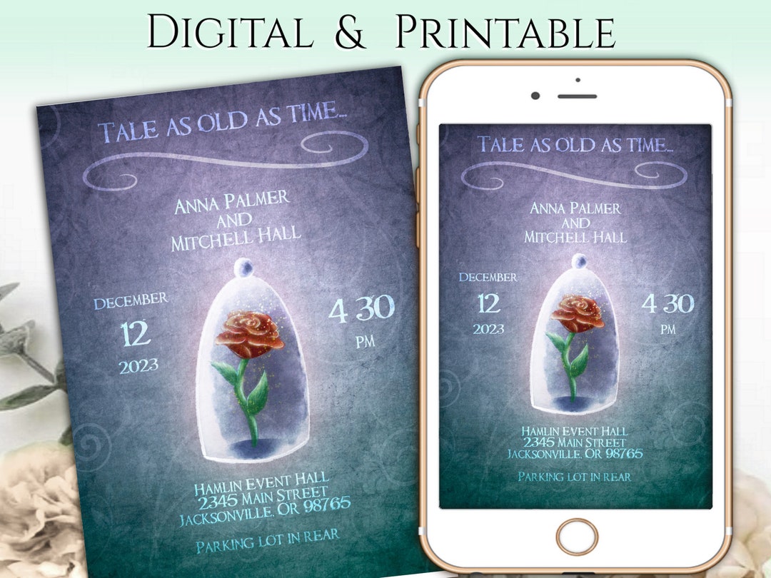 Beauty And The Beast Wedding Invitations www.etsy.com