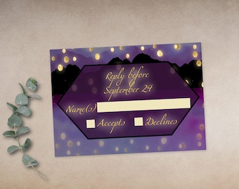 Floating Lanterns Wedding RSVP Card: Rapunzel Template (Digital or Printable)