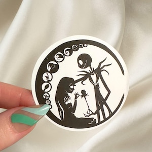 Skeleton Couple Sticker | Durable Nightmare Inspired Sticker for Laptops, Gifting, and more