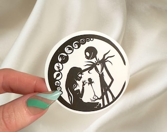 Skeleton Couple Sticker | Durable Nightmare Inspired Sticker for Laptops, Gifting, and more
