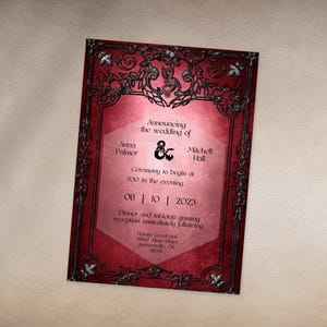 Invitación para bodas y eventos medievales de Dungeons & Dragons / Plantilla digital e imprimible
