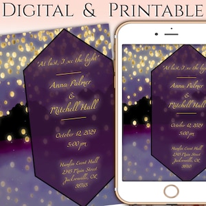 Floating Lanterns Wedding Invitation Digital or Printable Invitation ...
