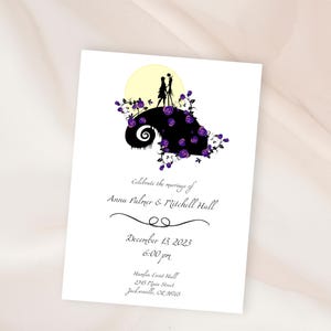 Invitación de boda "Esqueletos en la colina" / Plantilla digital e imprimible para bodas de pesadilla