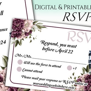 Star Wars Digital RSVP Card | Digital or Printable Wedding Response Card Template for DIY Star Wars Wedding Theme