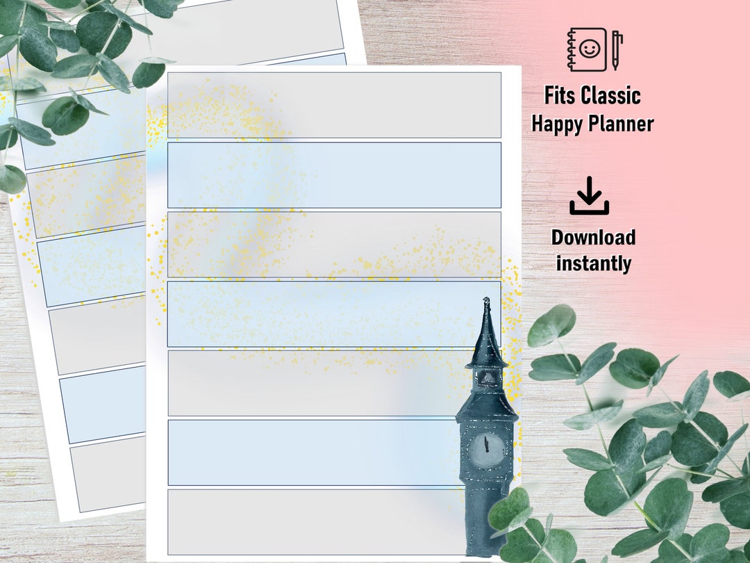 Magical Planner Page, Blank Boxes Printable Planner Pages for Happy