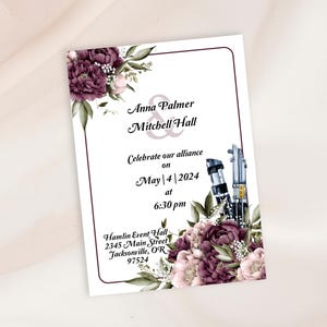 Invitación floral para bodas de Star Wars / Plantilla de invitación digital e imprimible imagen 1