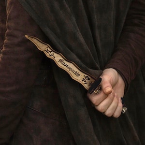 Personalized Wooden Dagger Inspired by Dark Ones | Custom Engraved Fantasy Knife with Certificate Option