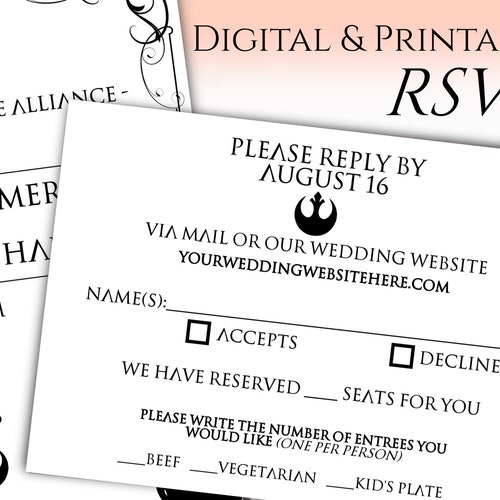 Star Wars Wedding Invitation Digital or Printable Invitation - Etsy