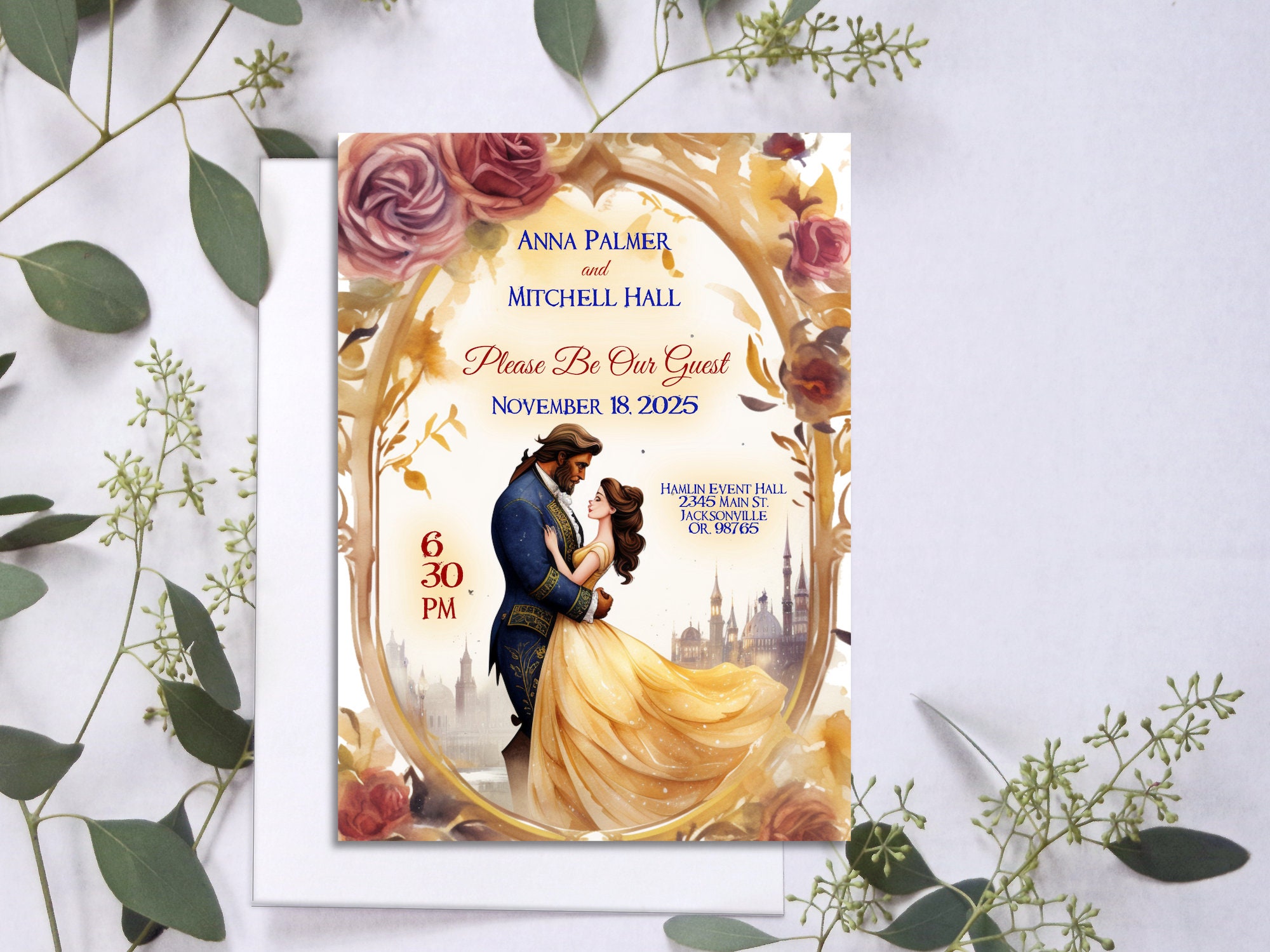 Beauty And The Beast Wedding Invitations www.etsy.com