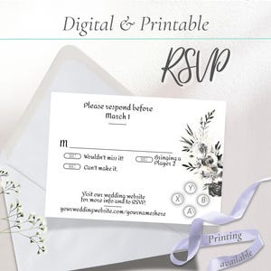 Elegant Gaming Digital RSVP Card | Digital or Printable Wedding Response Card Template | RSVP Cards for Gamer Wedding