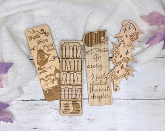 Laser Engraved Wooden Bookmark | Book Lover Gift