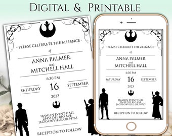 Star Wars Wedding Invitation | Digital or Printable Invitation - Star Crossed Lovers